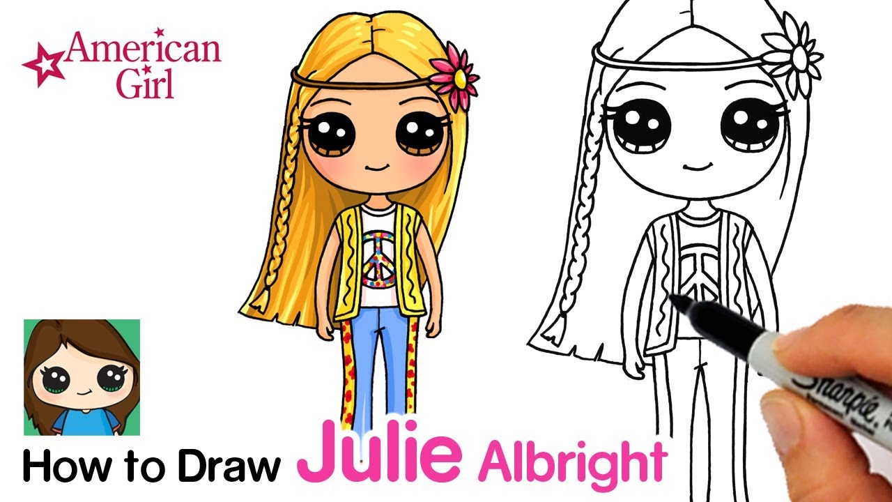 How to Draw Julie Easy | American Girl Doll