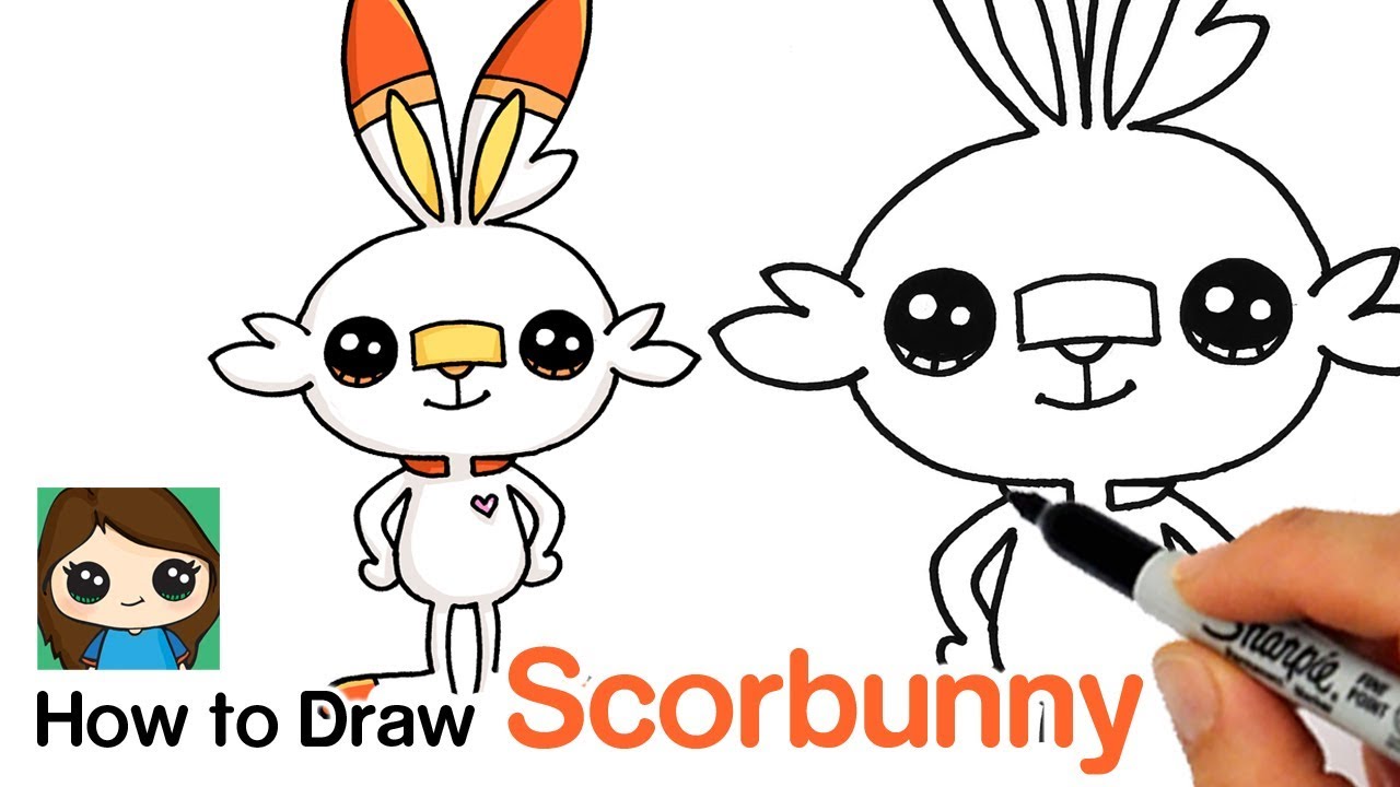 How to Draw Pokemon Scorbunny Easy 