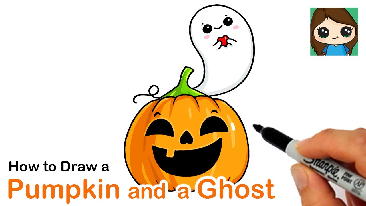 How to Draw a Pumpkin and Ghost Easy | Halloween Art