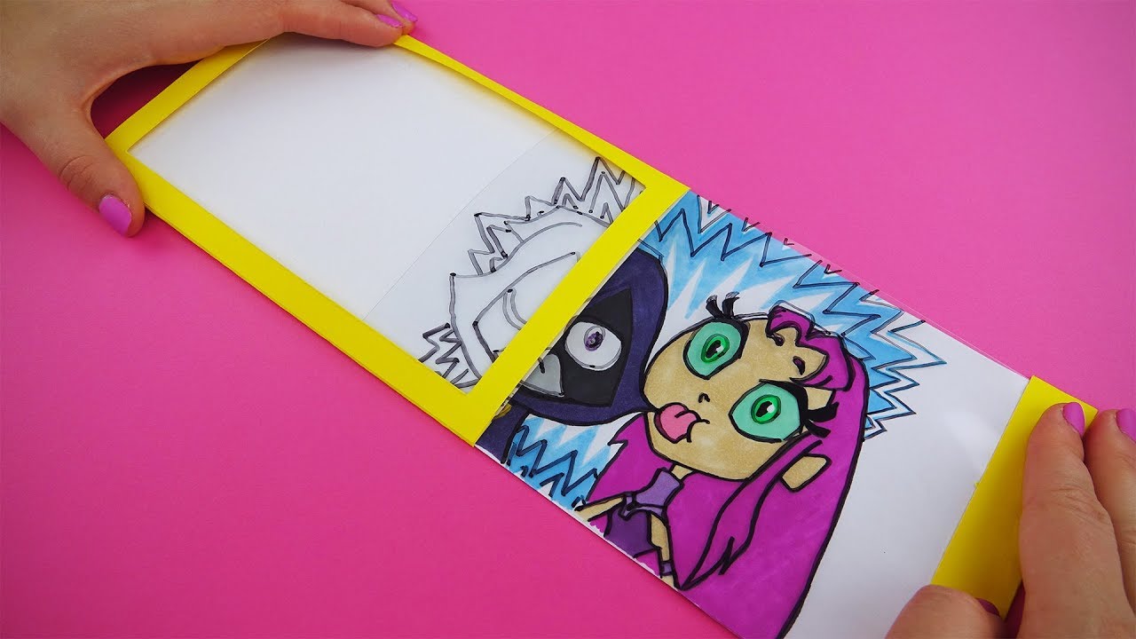 Teen Titans Go! Magic Slider Card with Raven and Starfire| DIY Gift Card 