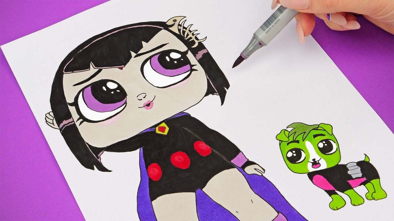 Teen Titans Go Raven And Beast Boy Lol Surprise Dolls Style