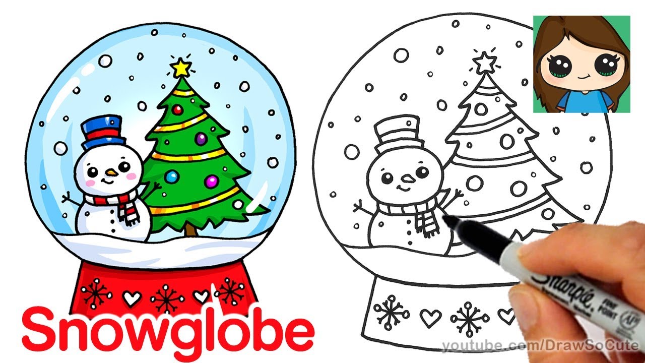 How To Draw A Christmas Snow Globe Cute And Easy - snowglobe roblox