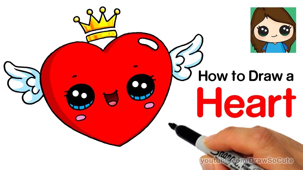 How to Draw a Heart with Wings Easy 