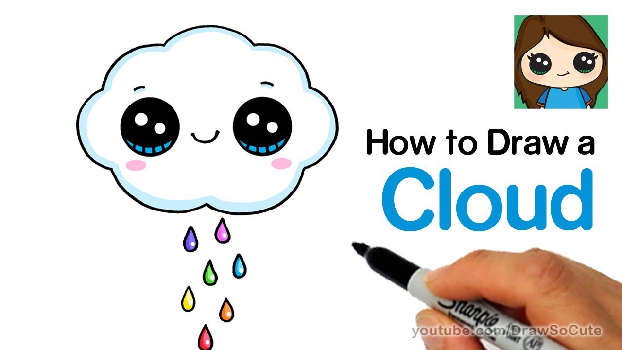 How to Draw a Rain Cloud Cute and Easy 