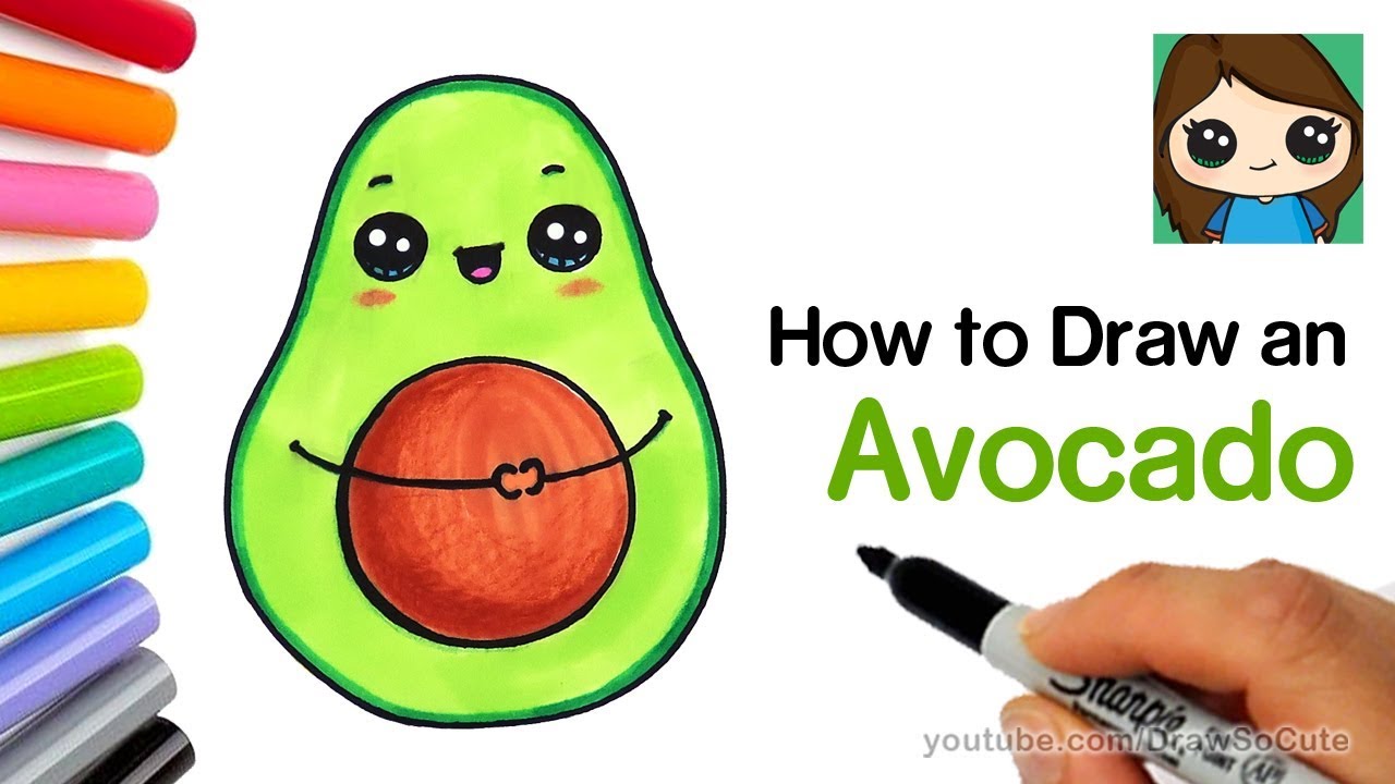 How to Draw an Avocado Cute and Easy 