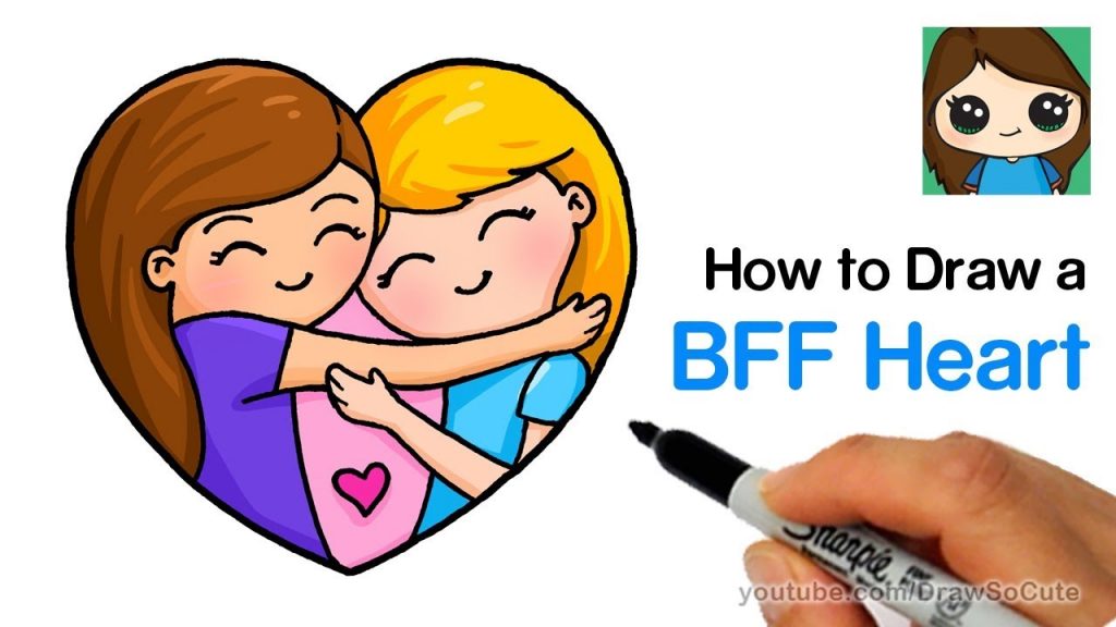 How To Draw Best Friends Forever Heart Easy How to draw 100 different ways. how to draw best friends forever heart easy