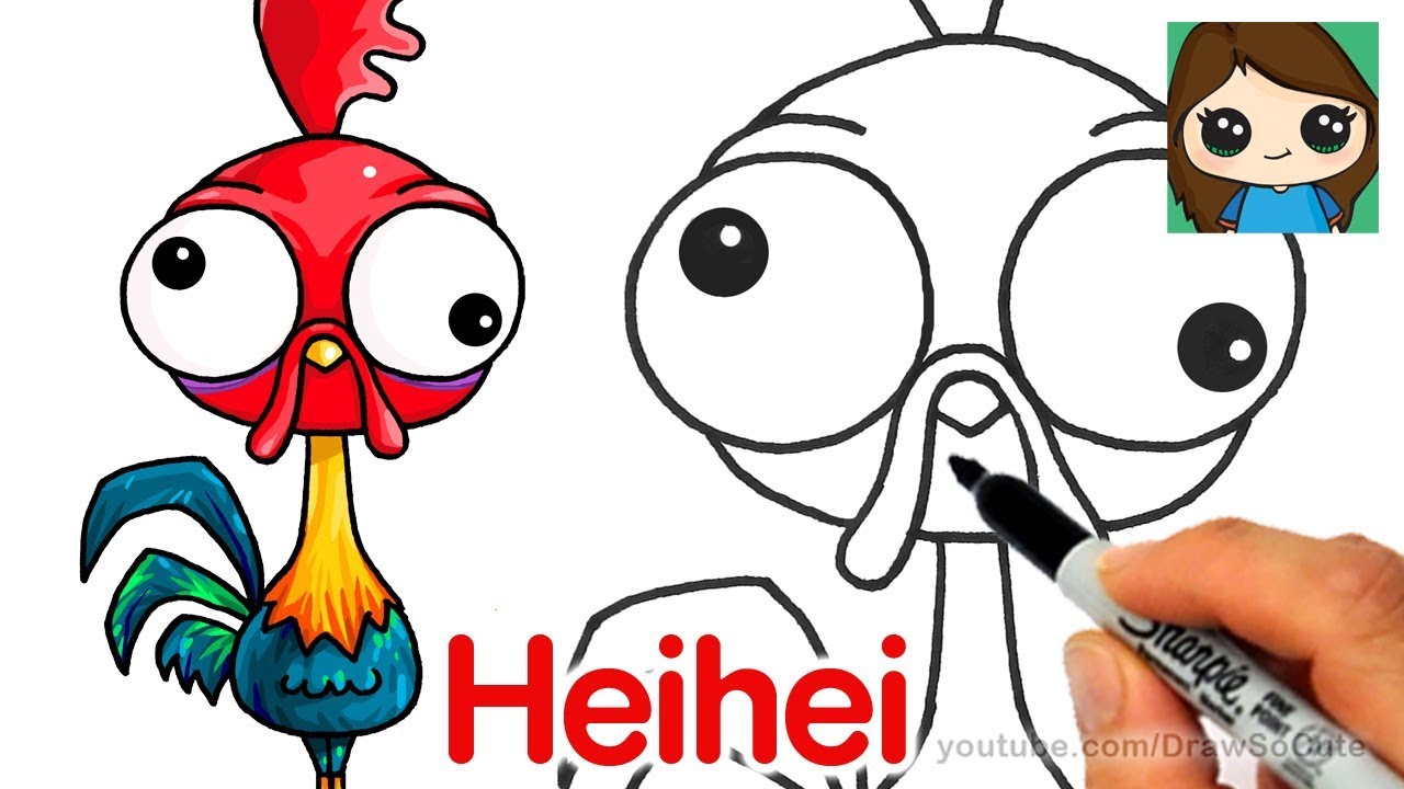 How To Draw Heihei Easy Disney Moana Chicken - heihei roblox