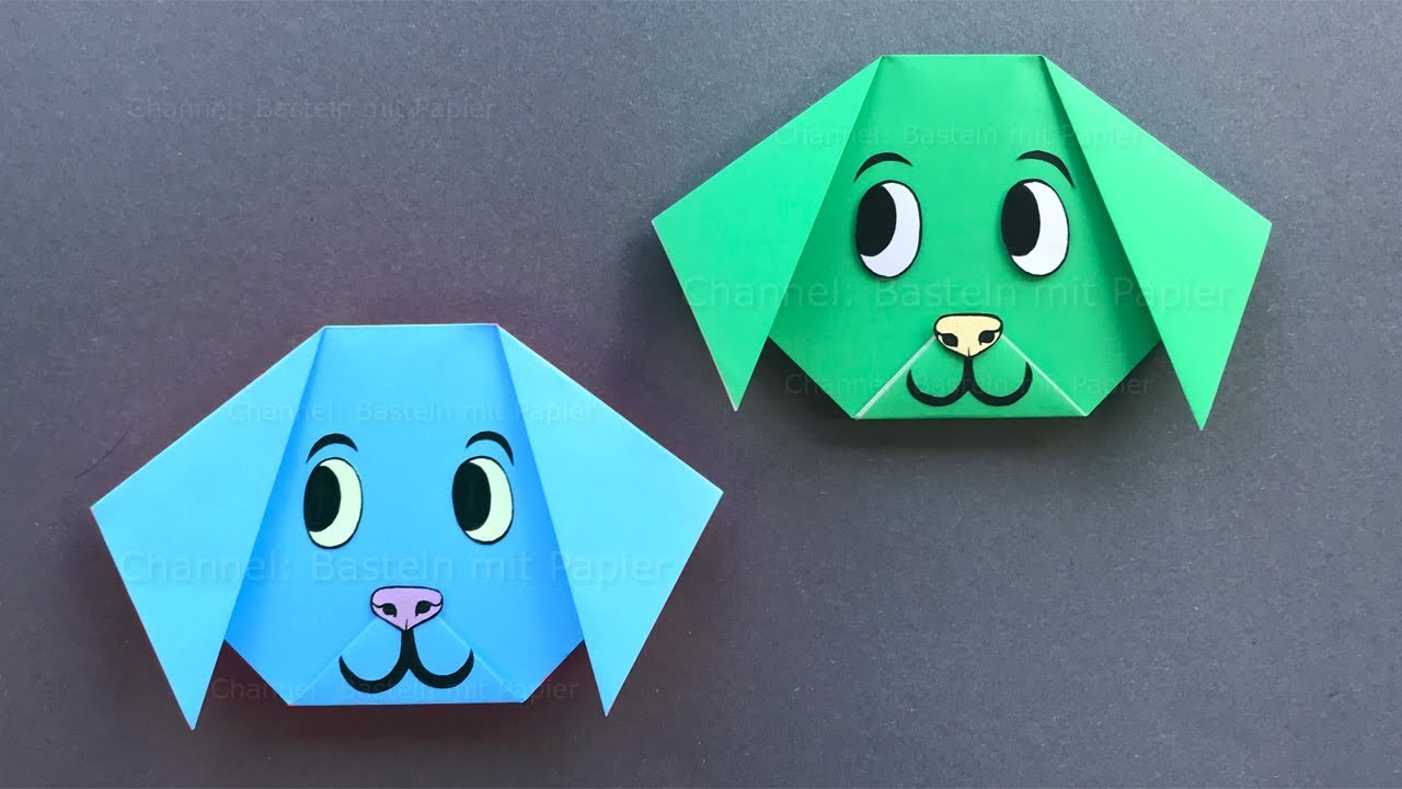 Origami Hund basteln mit Papier ? Einfaches Origami Tier falten für