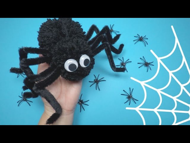 Halloween Craft | How to Make a Pom Pom Spider for Halloween 