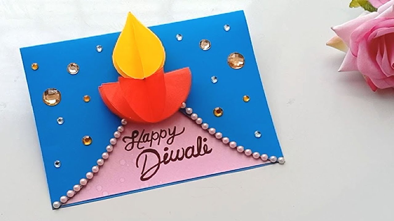 Diwali card/ Handmade easy Diwali card Tutorial 