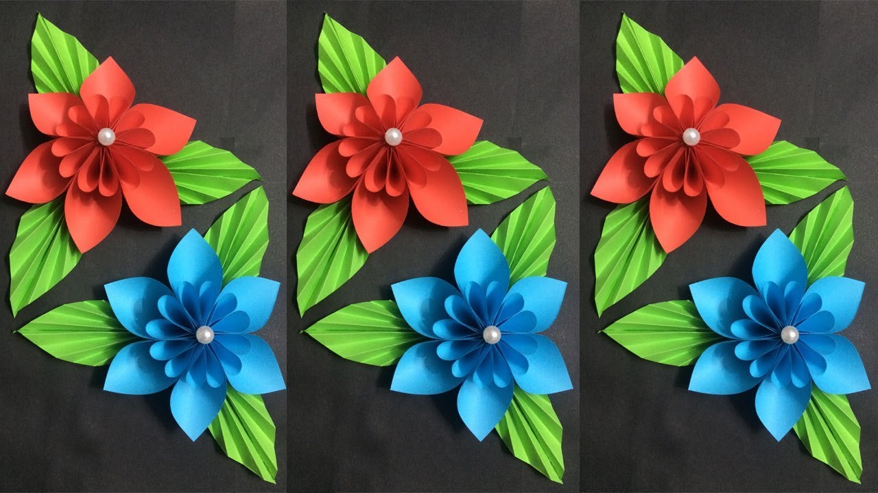 How to Make Flower with Colored Paper | Making Paper Flowers Step by Step | DIY-Paper Crafts 