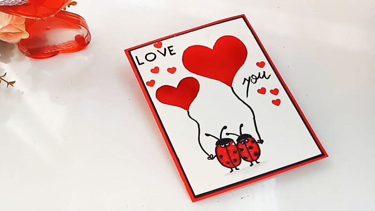 Beautiful Handmade Valentine's Day Card Idea / DIY Greeting Cards for Valentine's Day card. 