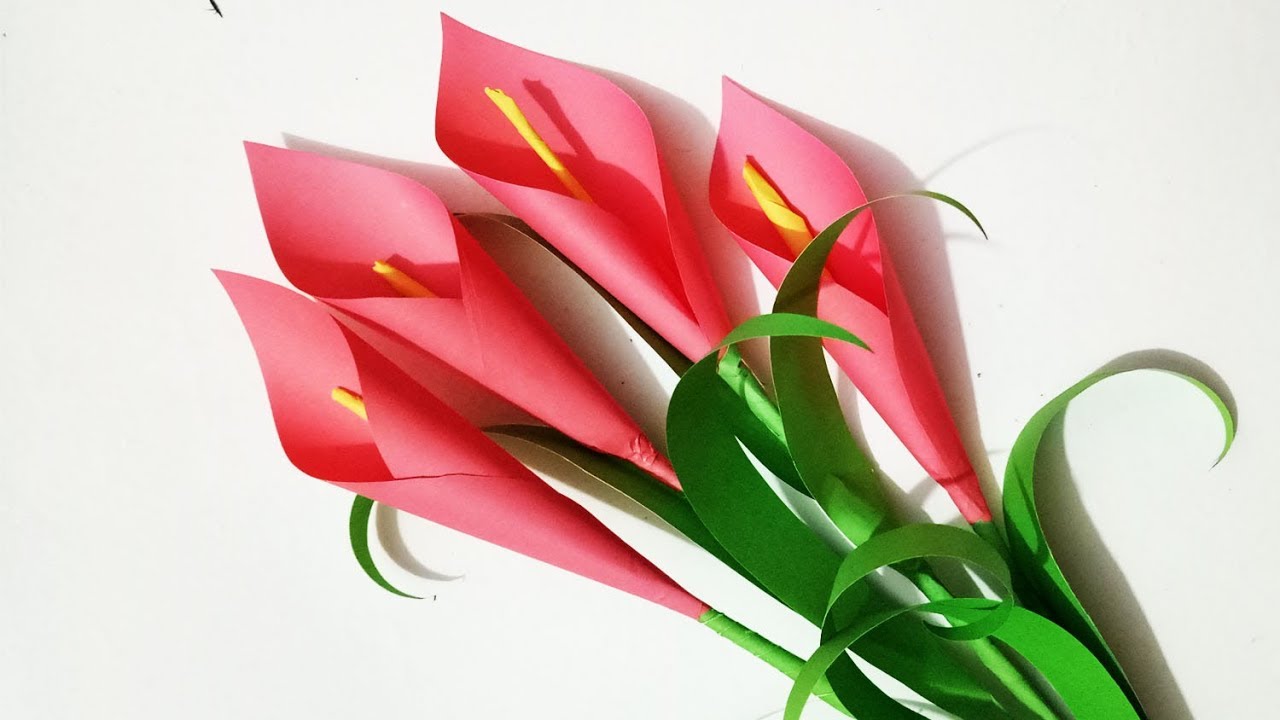 How To Make Calla Lily Paper Flowereasy Origami Flowers