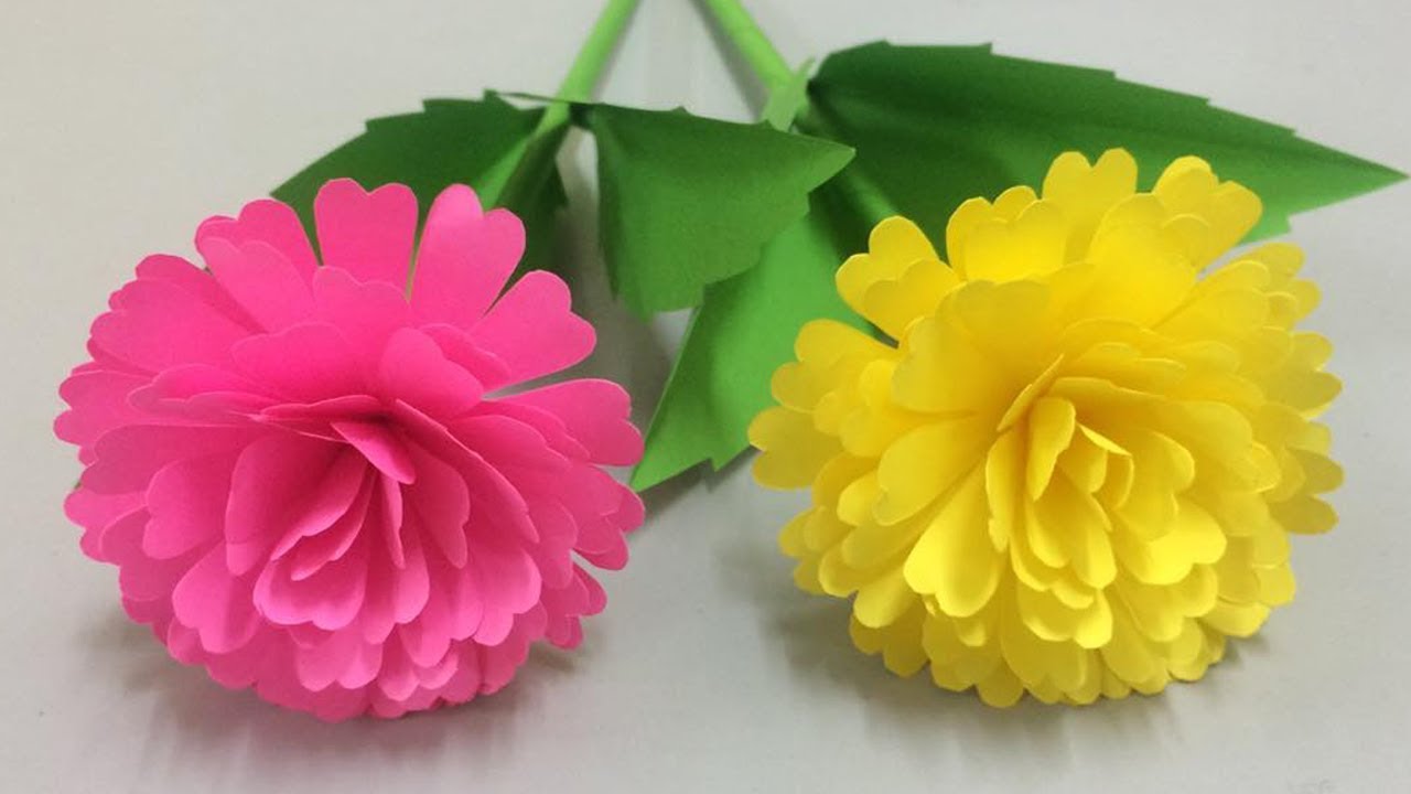 How to Make Lovely Paper Flower - Making Paper Flowers Step by Step - DIY Paper Crafts 1