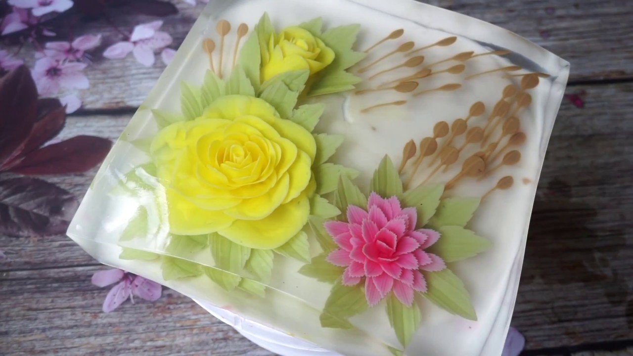 How to make Jelly flower with 3D Gelatin Art Cake channel - Diy 3D Jelly flower 