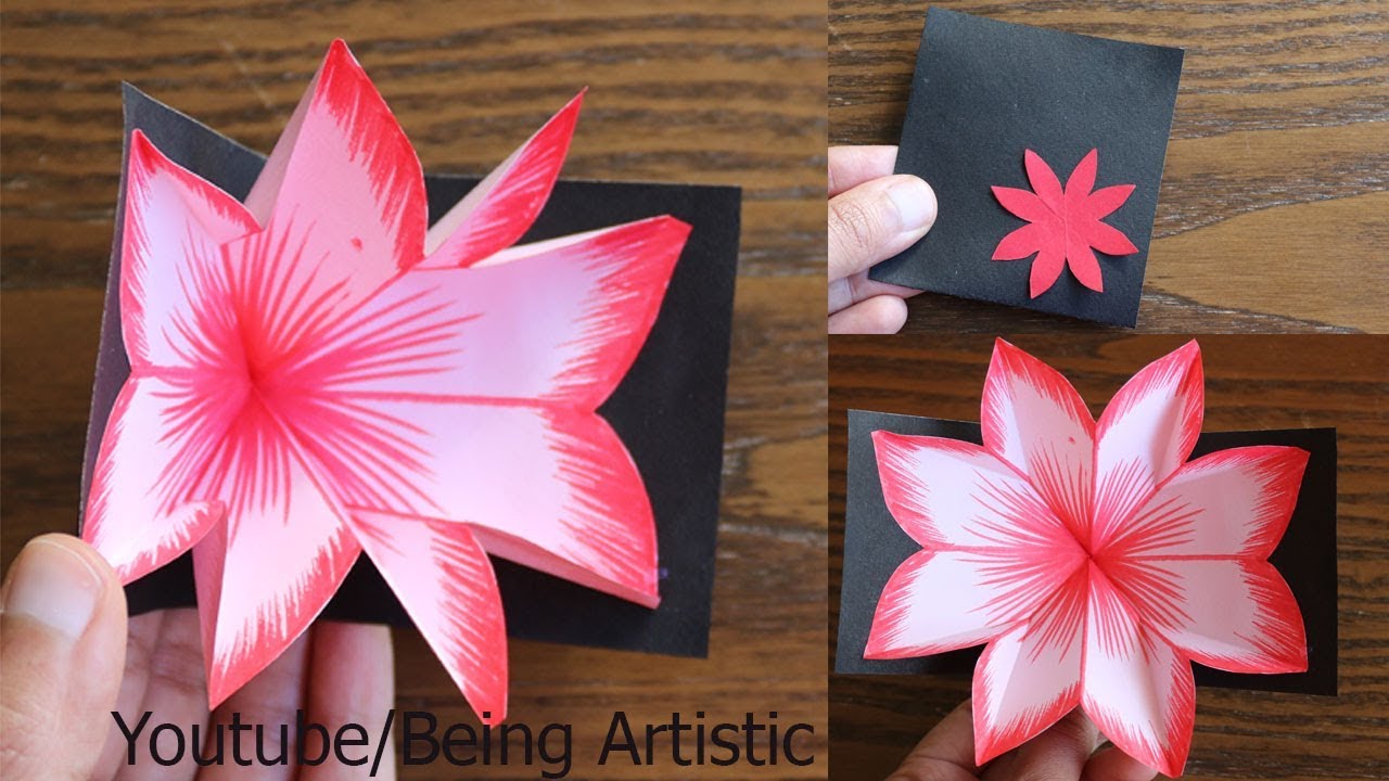 DIY Flower Pop up Card 10-Paper Crafts-Handmade Craft 