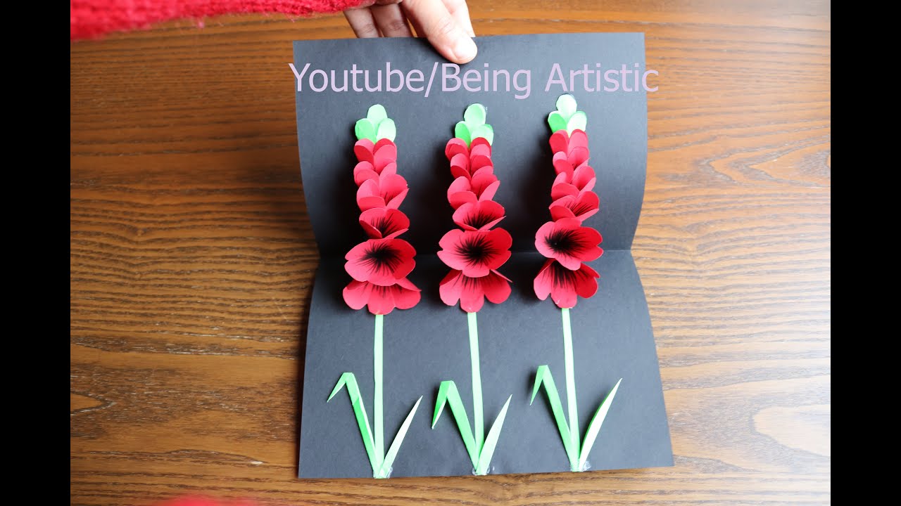 paper flower pop up card 9-paper crafts-greeting card