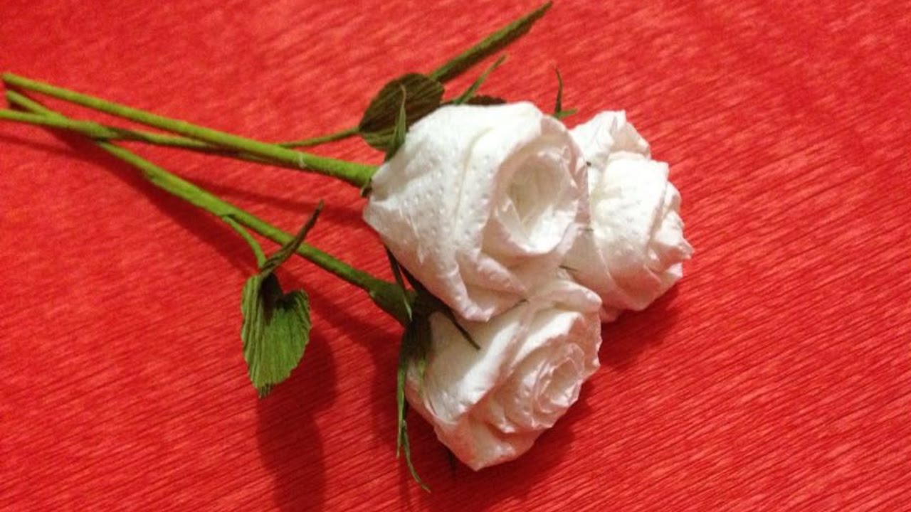How to Make Rose Tissue Paper Flowers Flower Making of Tissue Paper Paper Flower Tutorial 