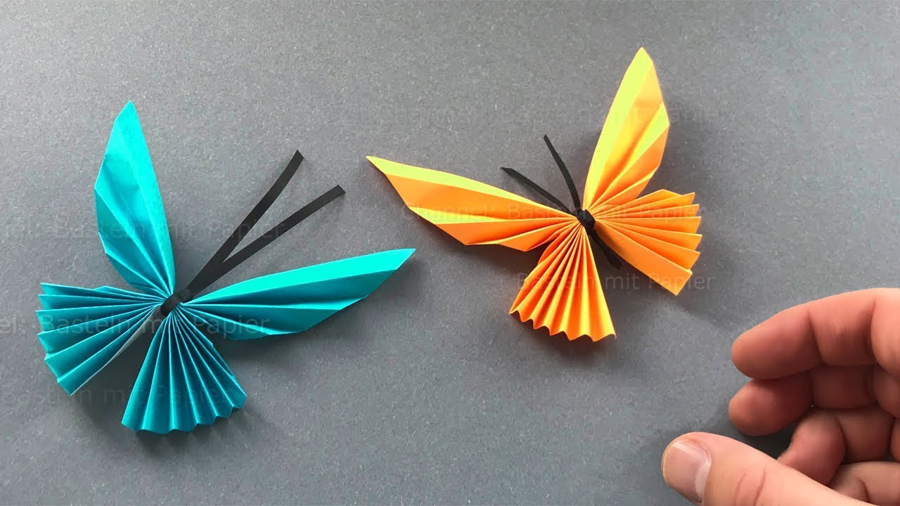 Origami Schmetterling basteln mit Papier ? Bastelideen für Geschenke & Deko