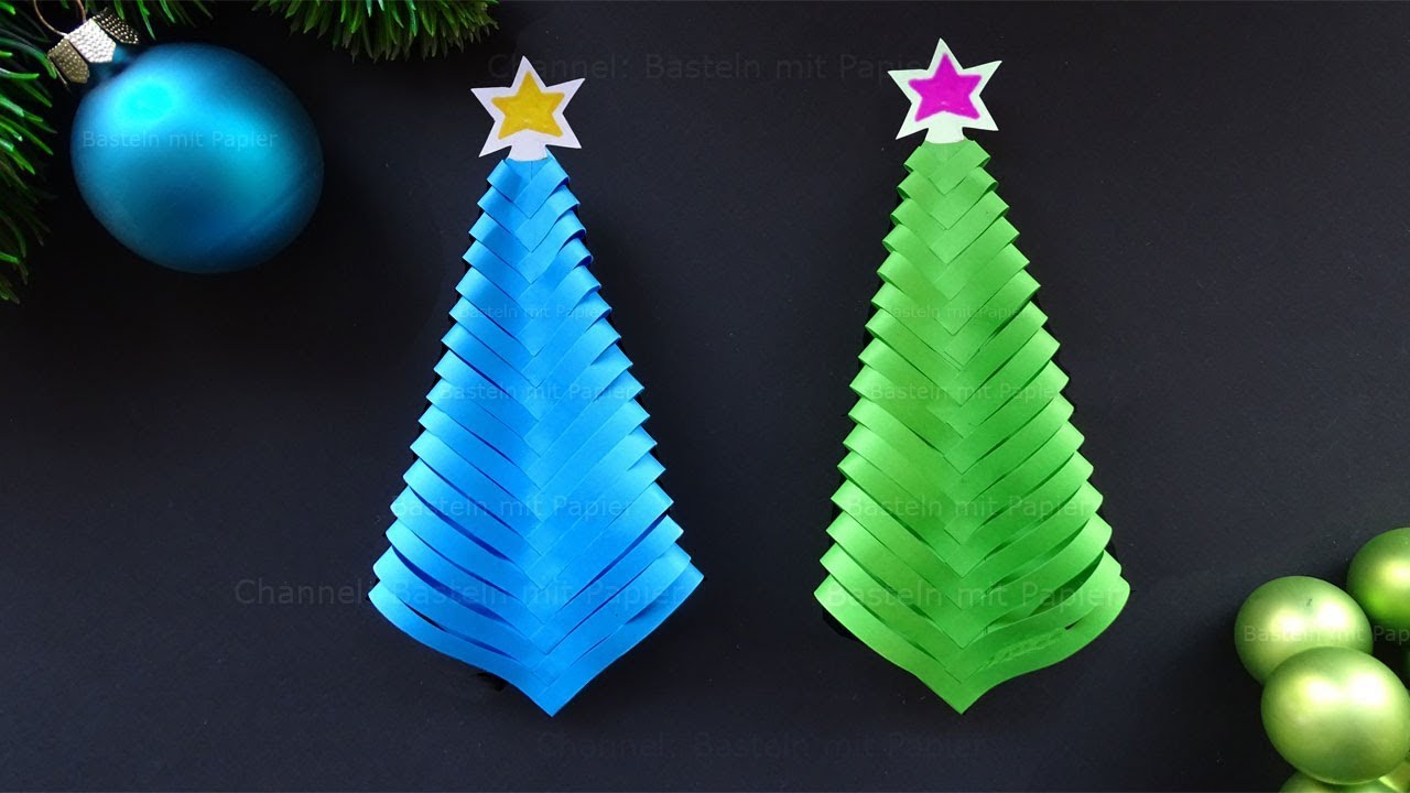 Basteln Weihnachten: DIY Tannenbaum basteln mit Papier ? Weihnachtsdeko selber machen 