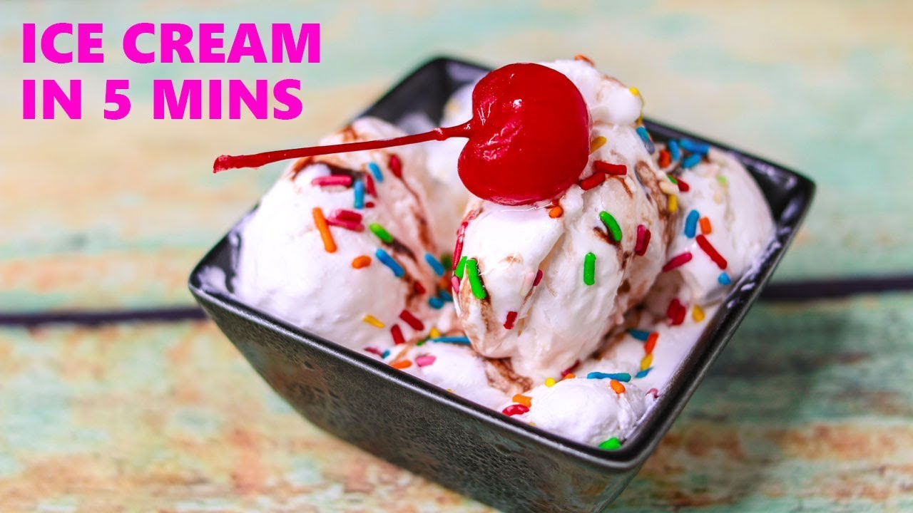 Homemade Ice Cream in 5 Minutes | Ice Cream Recipe Without Fridge | Vanilla Ice Cream Recipe 