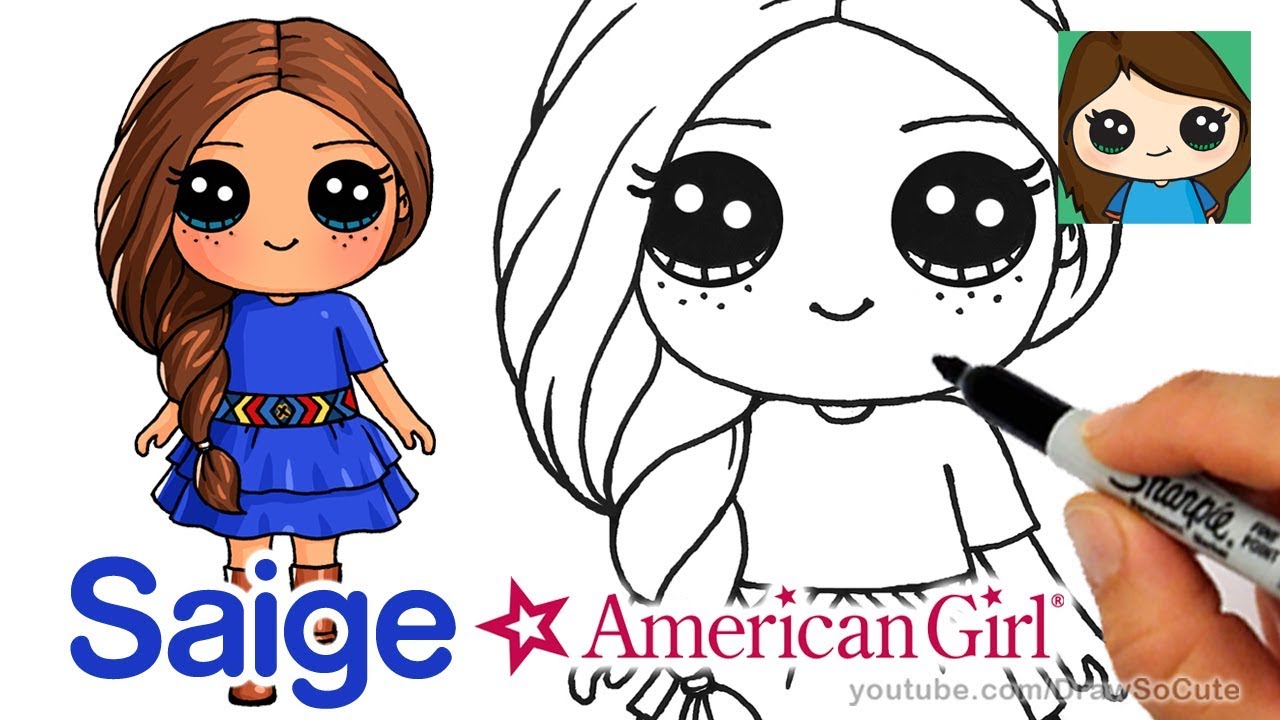 How to Draw Saige Easy | American Girl Doll 