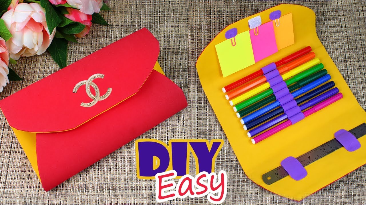 DIY STYLISH ORGANIZER BAG TUTORIAL PENCIL CASE IDEA 