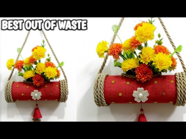 DIY Room Decor From Waste Material #wastematerial craft idea #Bestoutofwaste easy Pringle can craft 