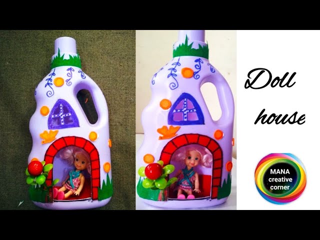 Beautiful dollhouse making with waste plastic bottle#Diy plastic bottle craft for kids/best of waste 