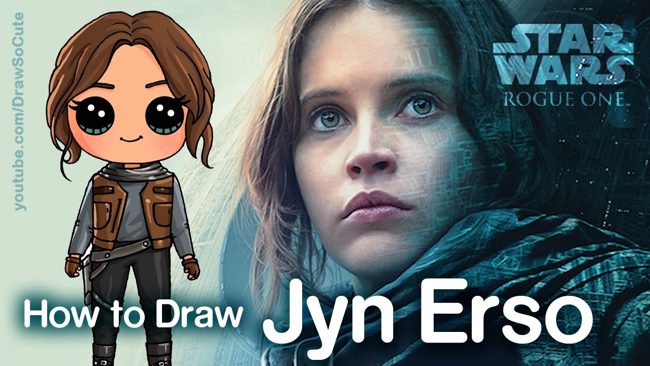 How to Draw Jyn Erso Star Wars Rogue One step by step Chibi 