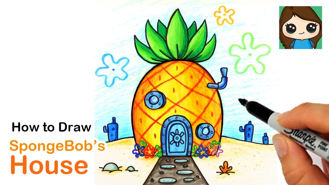 How to Draw SpongeBob SquarePants Pineapple House 