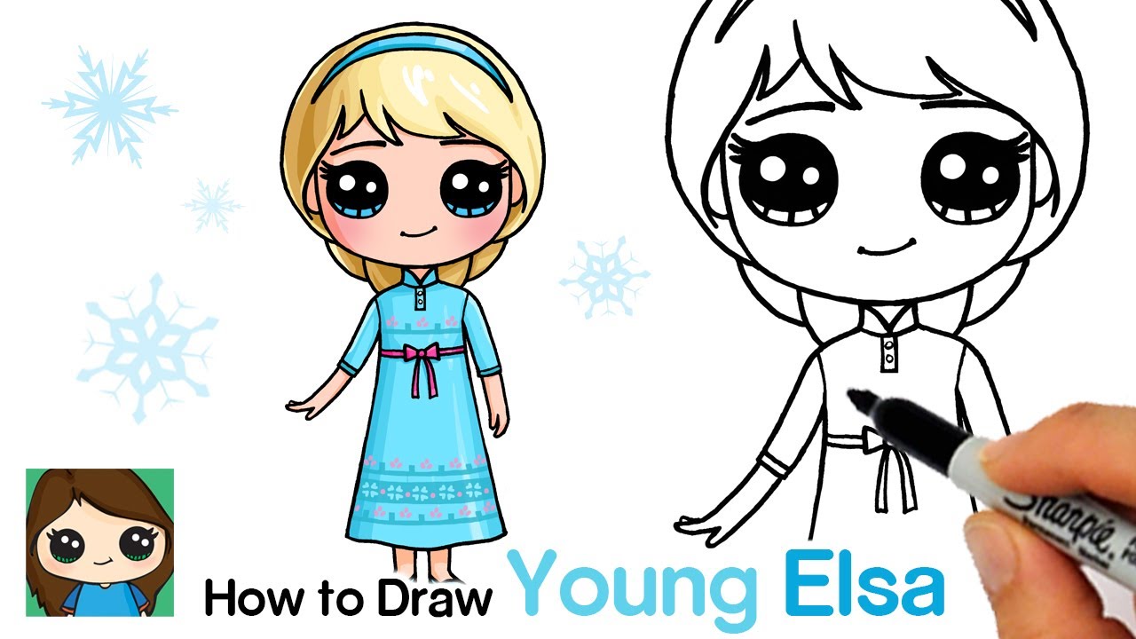 How to Draw Young Elsa Disney Frozen