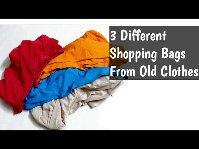 3 Bag Making Ideas from old Clothes/3 Easy Shopping Bag sewing ideas at home using old clothes/best 1