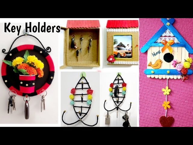 4 DIY Key Holder Craft Ideas You can make at Home/ How to Make key holder at home/Best from waste 2