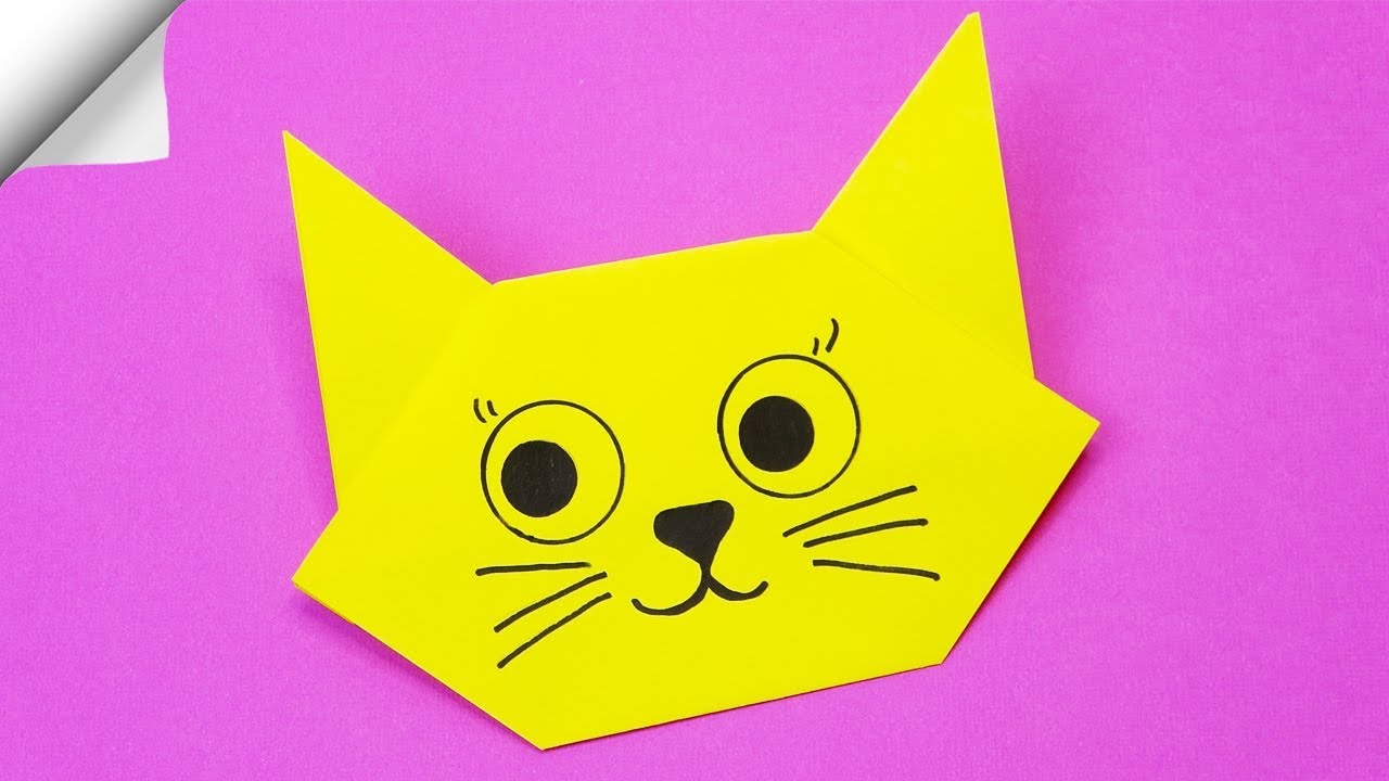 Origami CAT easy DIY paper crafts FOR KIDS Origami CAT face