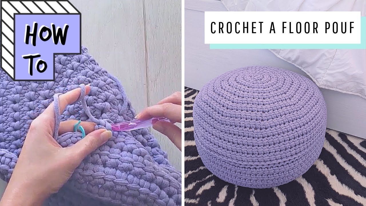 How to Crochet a Floor Pouf - Linked Double Crochet in a Spiral 
