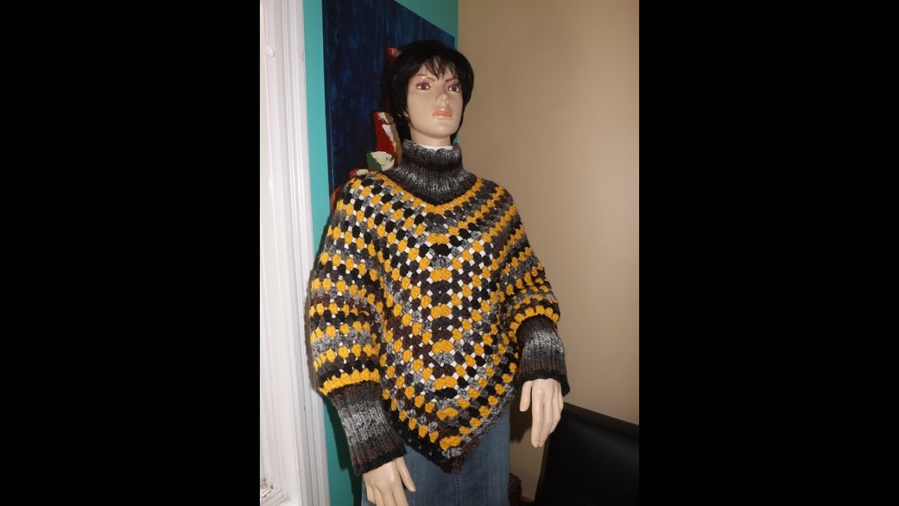 Crochet Poncho With Sleeves 
