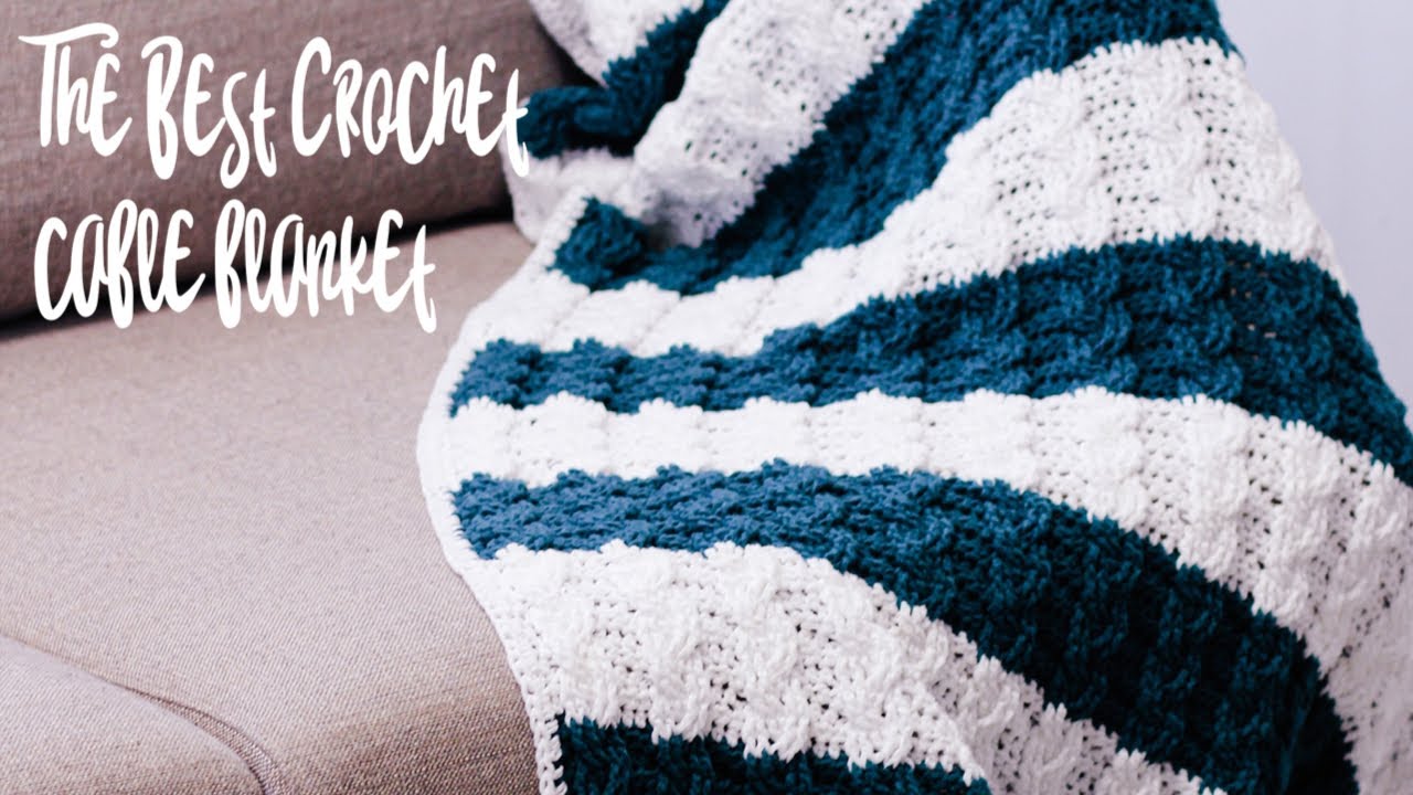 How to crochet cables - The Best Crochet Cable Blanket by YarnHookNeedles 