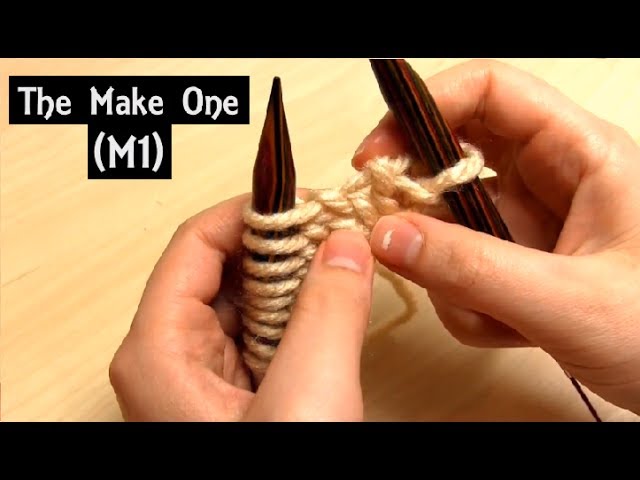 How to Knit a Make One (M1) Knitting Increase - Left & Right Leaning (M1L & M1R) | Beginner Lesson 