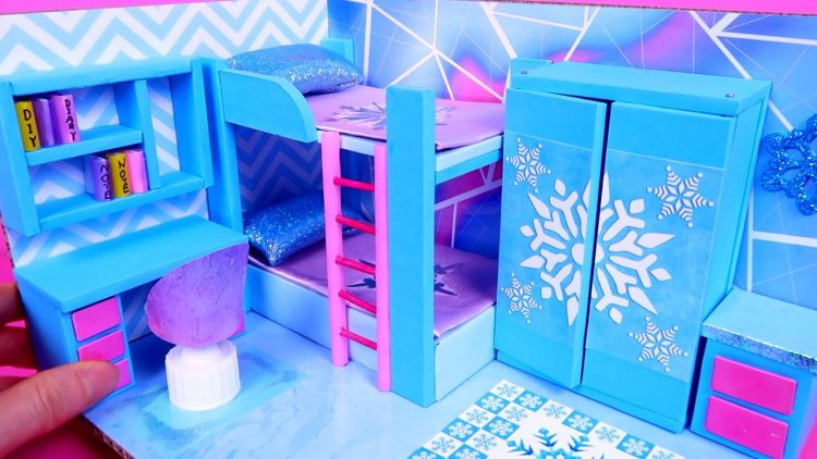 diy miniature doll bedroom for disney frozen elsa