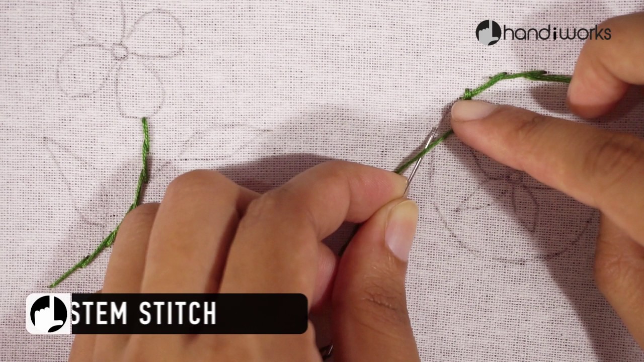 Basic Embroidery Stitches-Part 01| Stem Stitch Tutorial | HandiWorks #100 