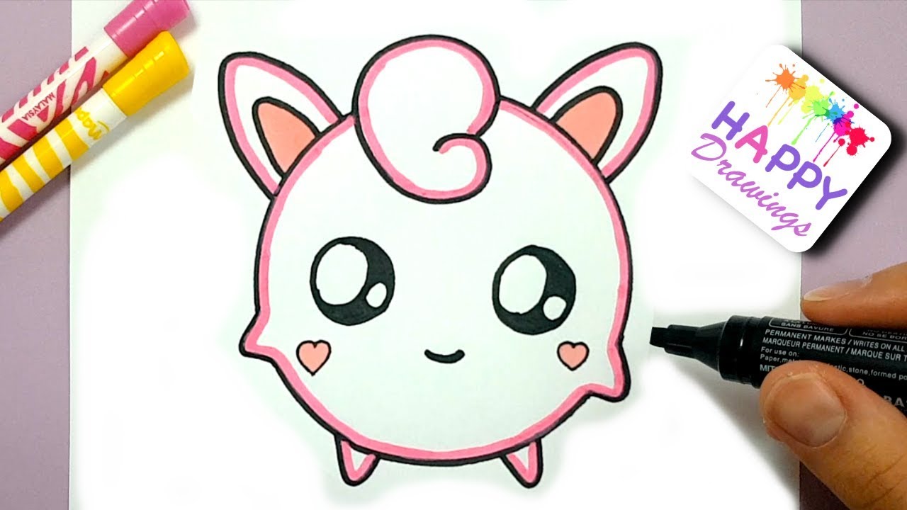 How To Draw Pokemon Jigglypuff Cute Step By Step Easy