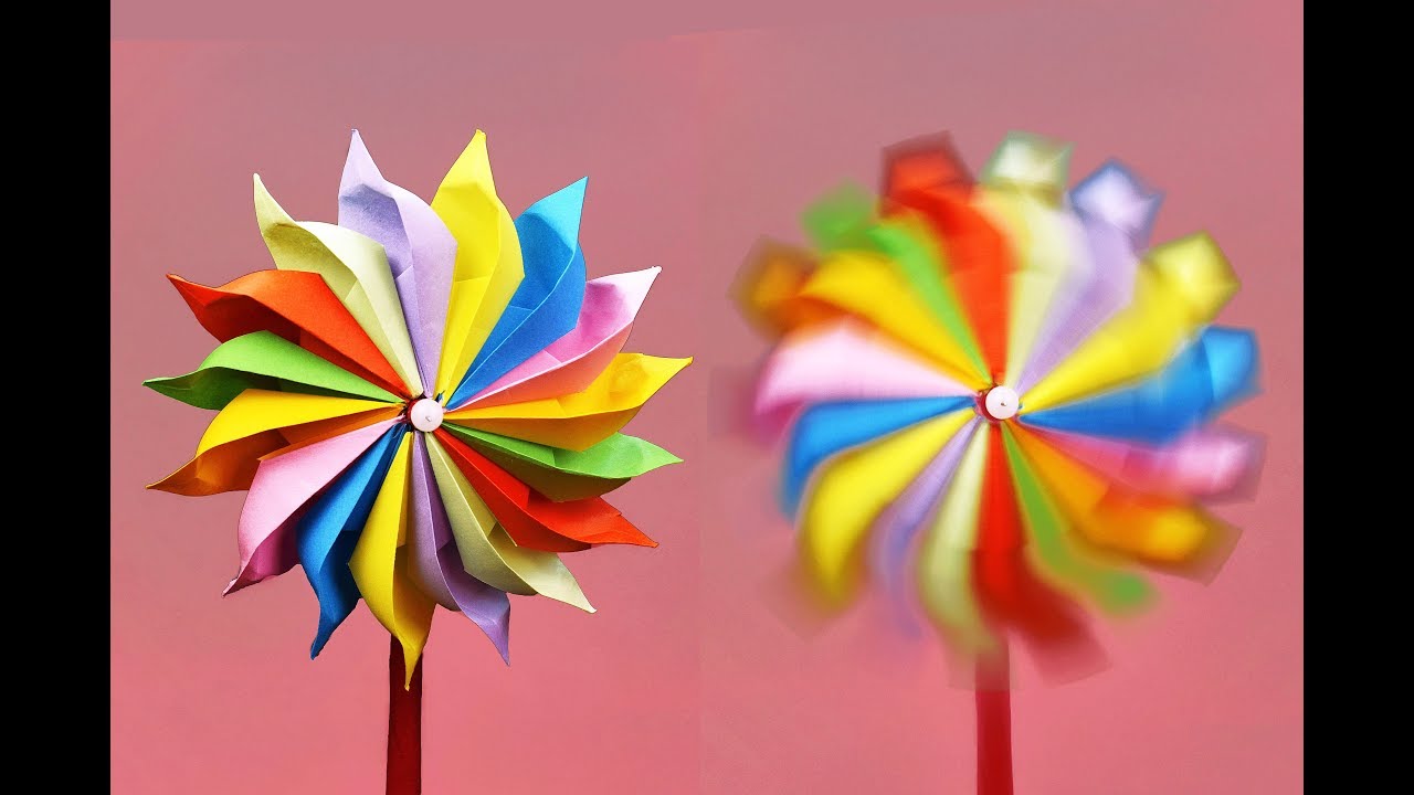 How to make a PAPER WINDMILL (Easy Origami) 