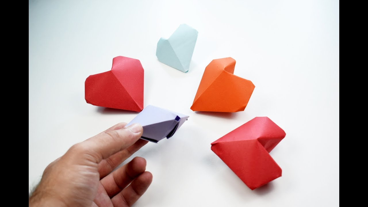 Origami Inflatable Heart | 3D Paper Heart | Valentine's Day 