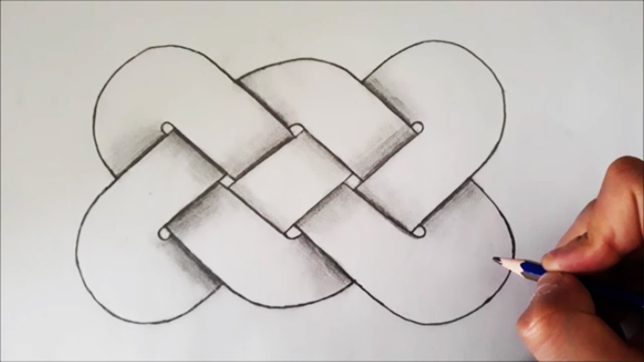 9 adımda Celtic Knot Nasıl Çizilir__Adım Adım__How to draw a Celtic Knot in 9 step 
