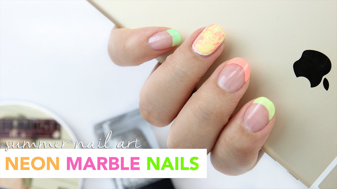 Easy Summer Nail Art | Marble Nails | Wishtrend 