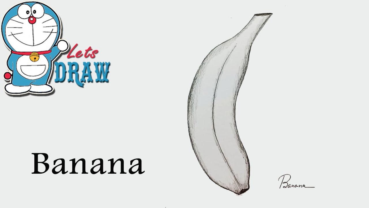 How to draw banana by Pencil sketch step by step (very easy) 