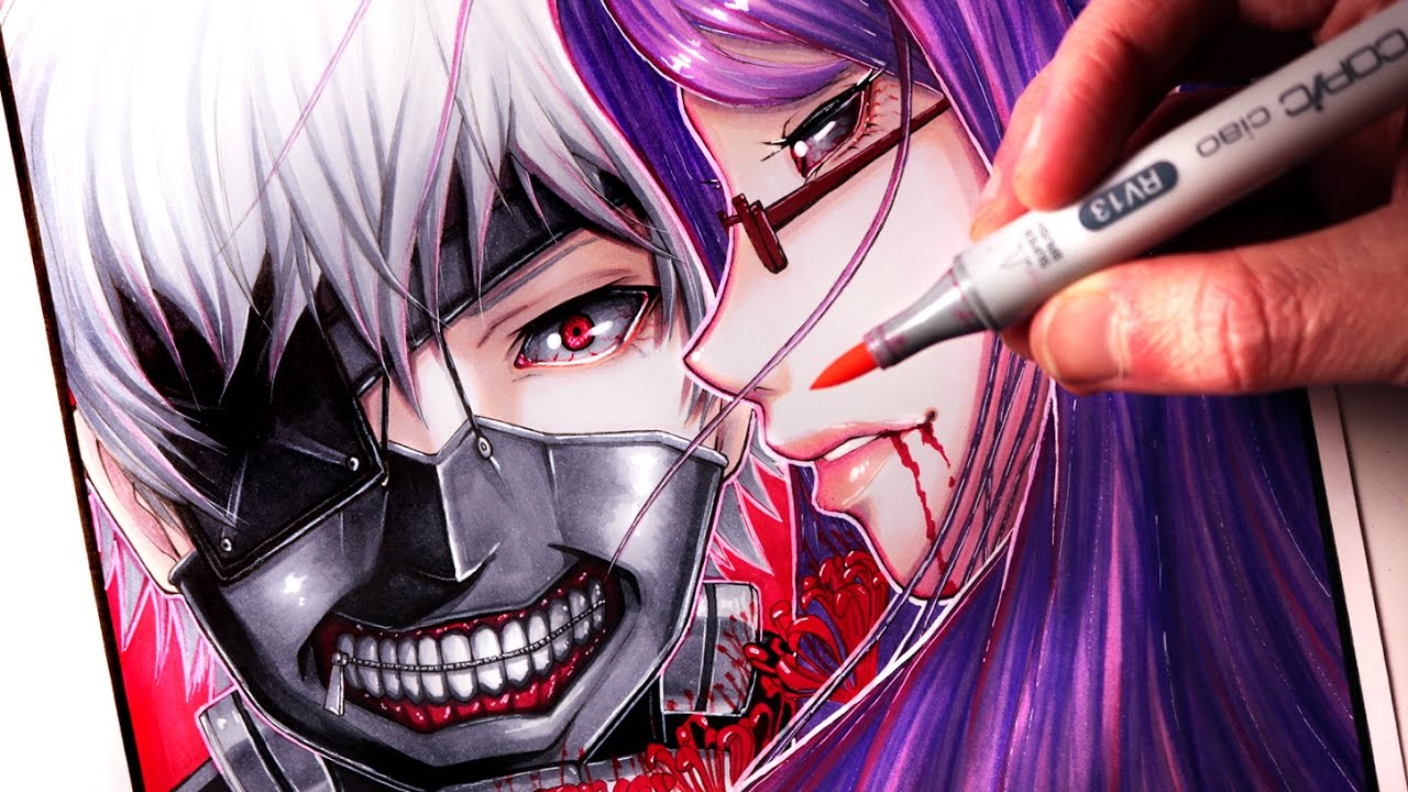 Let S Draw Kaneki And Rize From Tokyo Ghoul Fan Art Friday - ken kaneki roblox tutorial tokyo ghoul