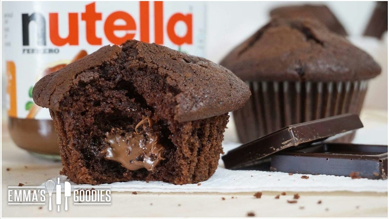 Moist Chocolate Muffin Recipe + Nutella Muffins 