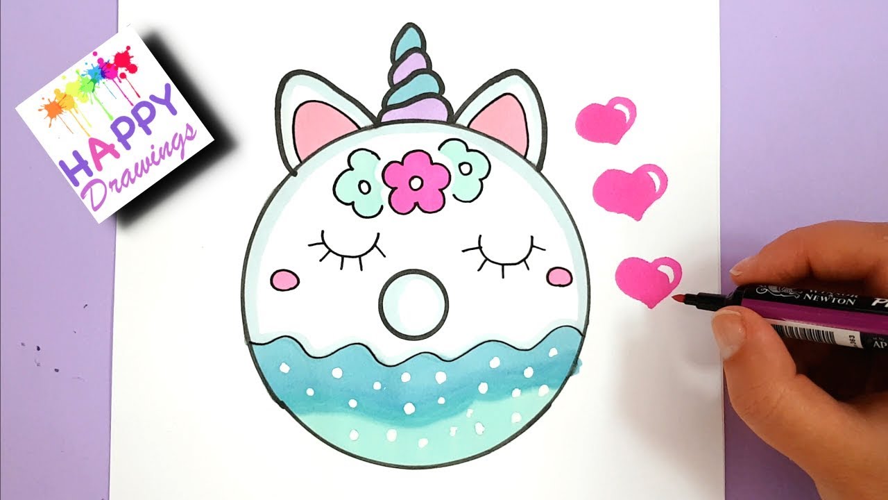 Drawing And Painting How To Draw A Cute Unicorn Donut Easy - donut youtube channel roblox art